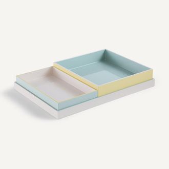 AM.PM Set van 3 gelakte dienbladen, GLOWI