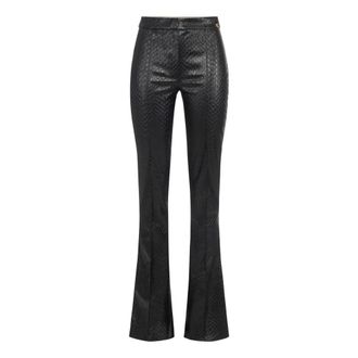 Elisabetta Franchi Broek met visschubpatroon - Dames - Broeken - Zwart - Maat: 2XL Leer