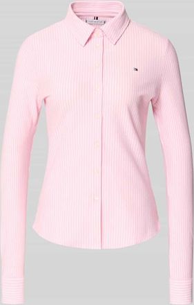 Tommy Hilfiger Slim Fit Hemdbluse aus Baumwoll-Mix in Rose, Gr&ouml;&szlig;e XXL
