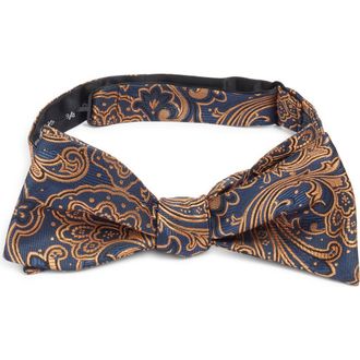 Clifton Wilson Paisley Silk Bow Tie in Orange at Nordstrom