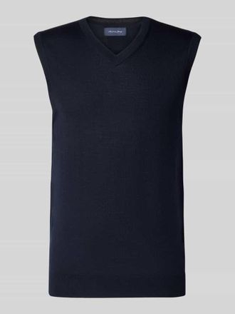 Christian Berg Strickshirt aus Merino-Mix mit V-Ausschnitt in Marine, Größe 3XL