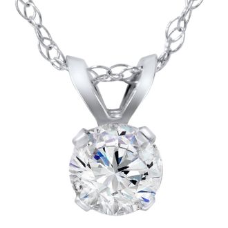 Pompeii3 5/8ct Round Diamond Solitaire Pendant 14K White Gold