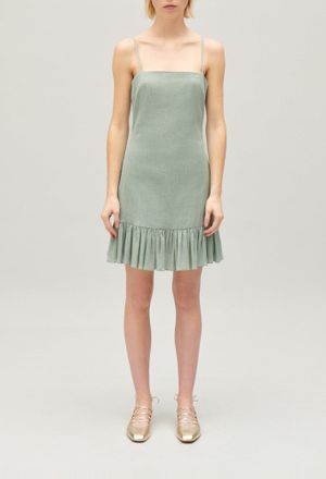 Claudie Pierlot Robe courte volant&eacute;e amande