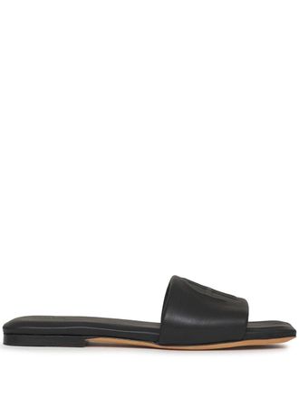 Anine Bing Ria embossed-monogram slides - Black