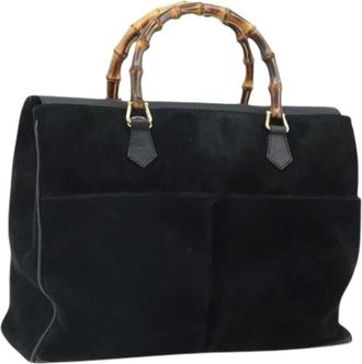 Gucci Pre-owned Handbags, female, Black, Size: ONE SIZE Pre-owned Suede Handbag
