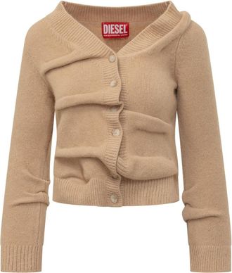 Diesel Brown Knitted V Neck Sweater