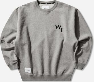 Wtaps Men s Academy Crewneck Sweatshirt Ash Grey