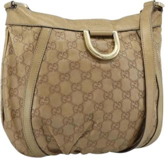 Gucci Pre-owned Vintage Cross Body Bag - Dames - Vintage Schoudertas - Beige - ONE Size - Leer - Vintage