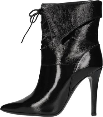 Philosophy di Lorenzo Serafini Lace-up Enkellaarzen - Dames - Laarzen met Hak - Zwart - 38 EU - Leer - Schoenen