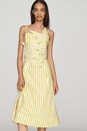 English Factory Floral Appliqu&eacute; Midi Dress