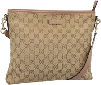 Gucci Pre-owned Cross Body Bags, female, Beige, Size: ONE SIZE Pre-owned Canvas gucci-bags