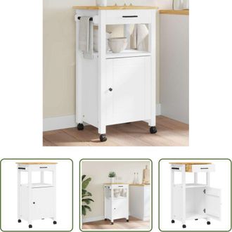vidaXL Carrello da cucina in legno - Carrello da Cucina MONZA 48x40x88,5 cm in Legno Massello di Pino
