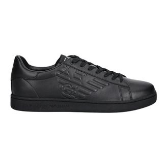 Emporio Armani Classic CC Sneakers - unisex - Sneakers - Zwart - 43 1/3 EU - Leer - Schoenen