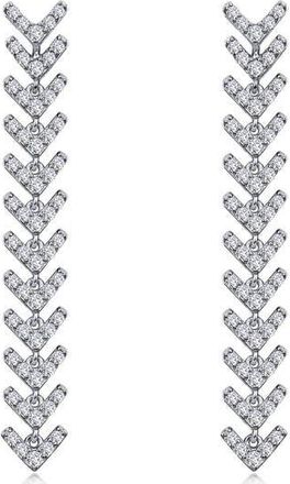 Lafonn Simulated Diamond Chevron Linear Drop Earrings in Silver at Nordstrom Rack