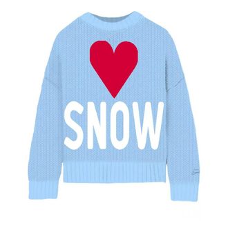 MC2 Saint Barth Round-neck Knitwear, female, Blue, M, Heart Snow Half Neck Jumper