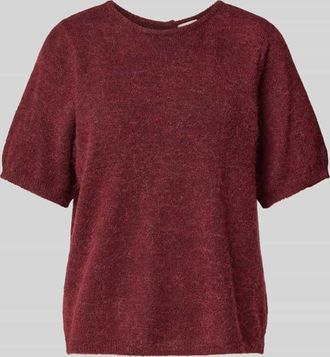 Ichi Strickpullover mit Rundhalsausschnitt Modell KAMARA in Bordeaux, Größe XS