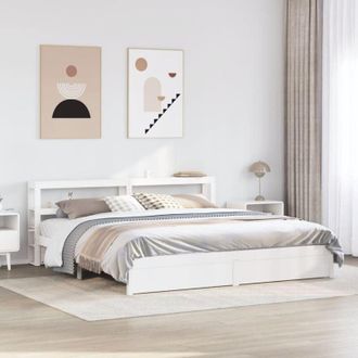 vidaXL Estructura De Cama Con Cabecero Sin Colch&oacute;n Blanco 200x200 Cm Vidaxl