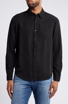 AG - Adriano Goldschmied Aiden Solid Lyocell Button-Up Shirt in True Black at Nordstrom Rack, Size Xx-Large