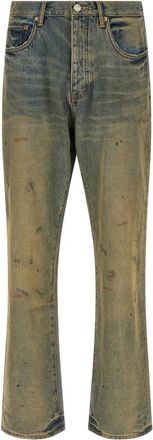 Purple P011 Dirty Oil Repair Jeans - Heren - Flared Jeans - Geel - W30 - Katoen - Jeans