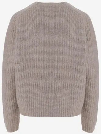 arch4 Womens Cashmere Crew Neck Sweater Beige