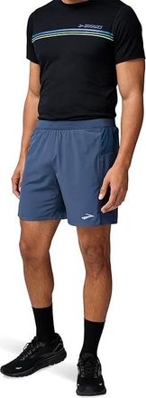 Brooks Journey 7 Shorts Mens Shorts Blue Slate : 2XL 7, Polyester/Spandex