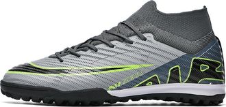 Generic Youth Grass Court Sneakers with Removable Spikes for Men and Women Football Training, Broken Nails -- Grey Green, 5.5 UK