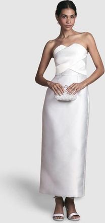 Coast Twill Bow Back Wedding Dress in Ivory at Nordstrom, Size 8