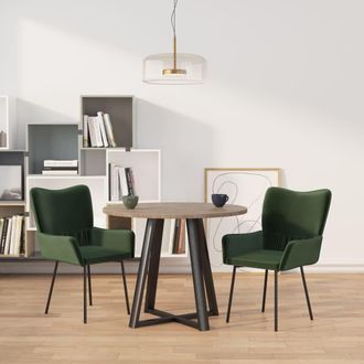 vidaXL Sillas De Comedor 2 Unidades Terciopelo Verde Oscuro Vidaxl