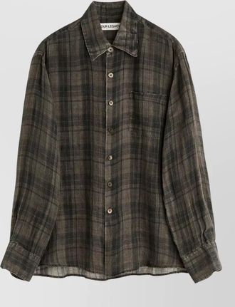 Our Legacy linen checked long-sleeve shirt