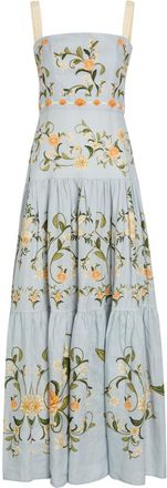 Agua Bendita Lima Valle Floral-print Linen Maxi Dress - Multicoloured - L (UK12)