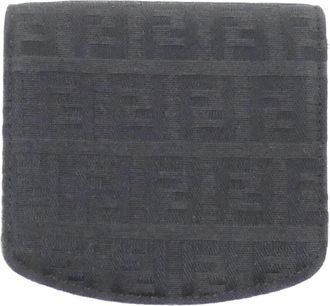 Fendi Black Canvas Coin Purse/Coin Case (Pre-Owned)