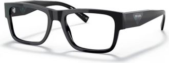 Prada 0pr 15yv Rectangular Glossy Black Acetate Sunglasses