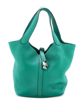 Herm&egrave;s Picotin Lock Bag Clemence MM bucket bag - Verde