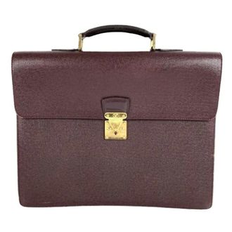 Louis Vuitton Pre-owned Handbags, male, Purple, Size: ONE SIZE Pre-owned Taiga Briefcase