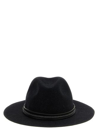 Brunello Cucinelli Womens Jewel Leather Hat