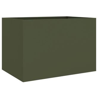 vidaXL Jardinera Acero Verde Oliva 62x47x46 Cm Vidaxl