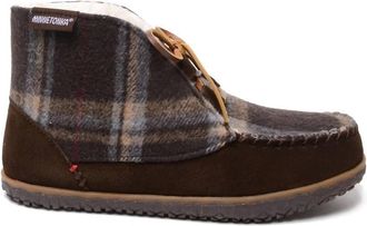 Minnetonka Womens Torrey Faux Fur Lined Slipper Bootie In Chocolate