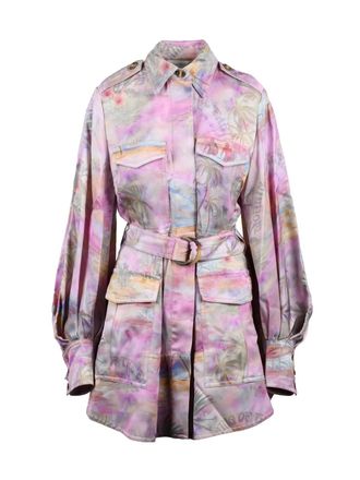 Zimmermann Pink Viscose Flared Sahariana Dress