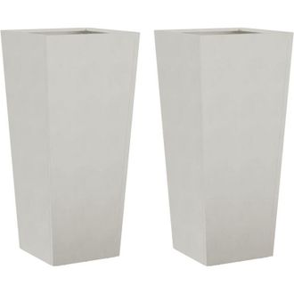 vidaXL Jardineras 2 Uds De Acero Inoxidable 35x35x75 Cm Vidaxl