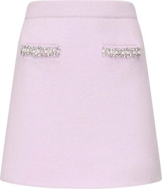 Self Portrait Mini Skirt With Crystal Trim