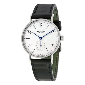 NOMOS Glash&uuml;tte Tangente Galvanized White Dial Black Leather Mens Watch 101