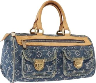 Louis Vuitton Pre-owned Vintage Monogram Denim Hand Bag - Dames - Vintage Handtas - Blauw - ONE Size - Denim - Vintage