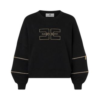 Elisabetta Franchi Sudadera con logo - Sweatshirts & Hoodies - Mujer - Negro - XS