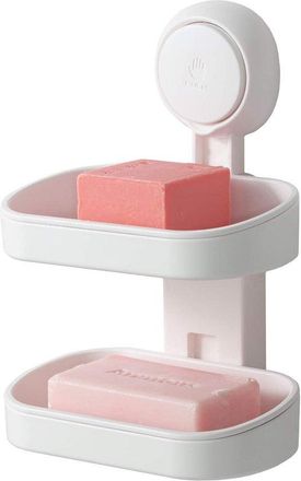 OEM Jabonera De Doble Capa, Ventosa Con Soporte Resistente Para Esponja, Apta Para Ducha, Ba&ntilde;o, Ba&ntilde;era Y Cocina, Clip Sin Taladro, Extra&iacute;ble, Blanca