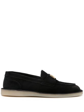 Dolce & Gabbana Mocassini con placca logo - Nero