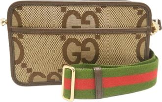 Gucci Pre-owned Cross Body Bags, female, Beige, Size: ONE SIZE Pre-owned Canvas Cross Body Bag