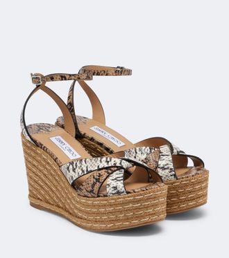 Jimmy Choo London Korra snake-print leather espadrilles