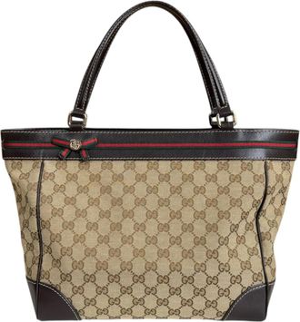 Gucci Beige Gg Canvas Tote Bag (Pre-Owned)