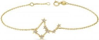 Allurez Diamond Virgo Zodiac Constellation Star Bracelet 14k Yellow Gold (0.11ct)