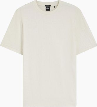 HUGO BOSS Mens BOSS Black H Thompson 321 T-Shirt 118 Open White - Size: 44